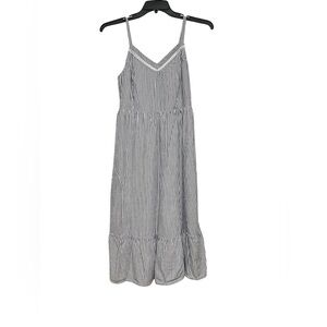 Old Navy Medium Pin Stripe Spaghetti Strap Summer Dress Ruffle Hem